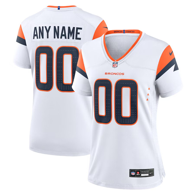 Women's Denver Broncos Customized Orange Mile High Collection Stitched Game Jersey(Run Small）